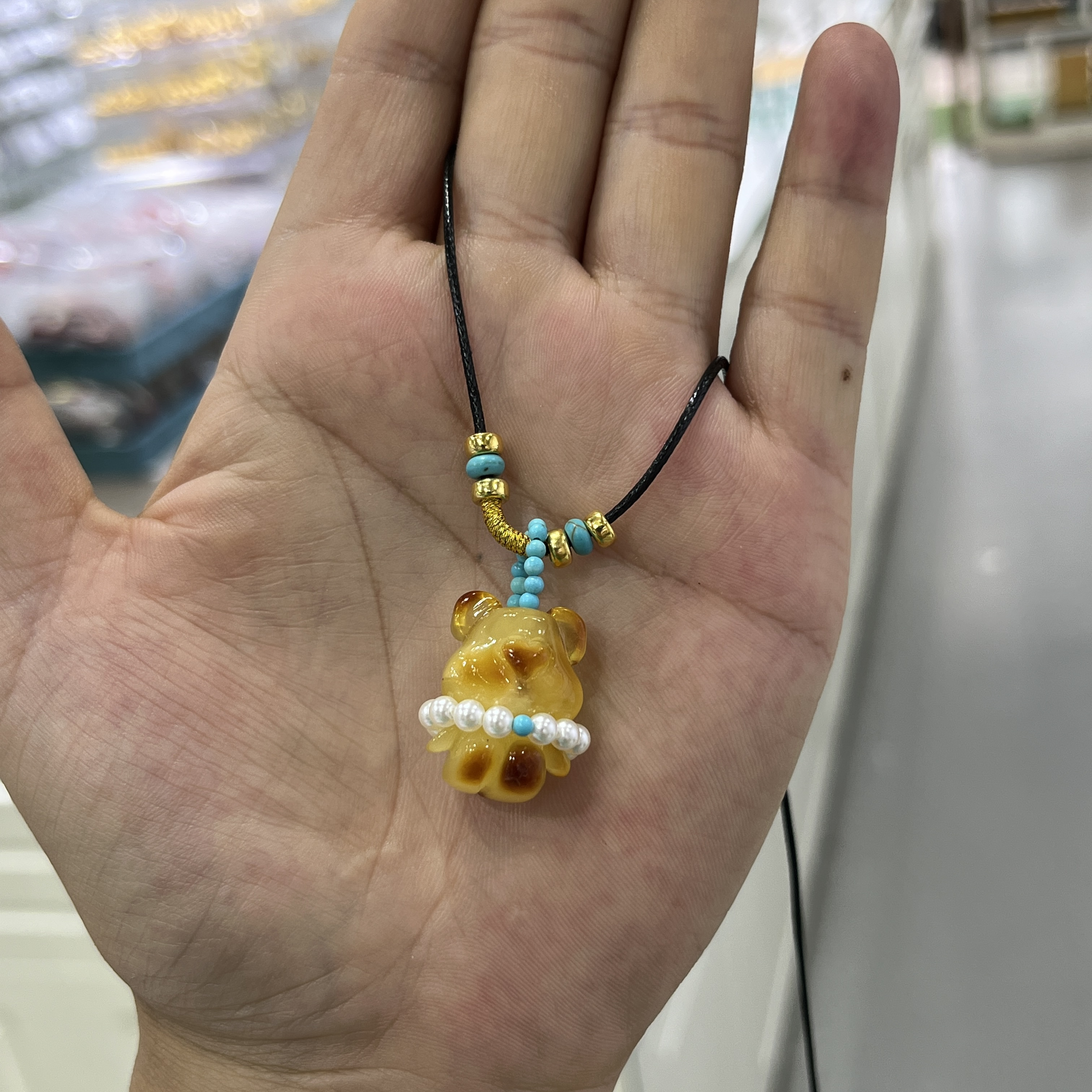 【七七严选】蜜蜡小熊吊坠TQ