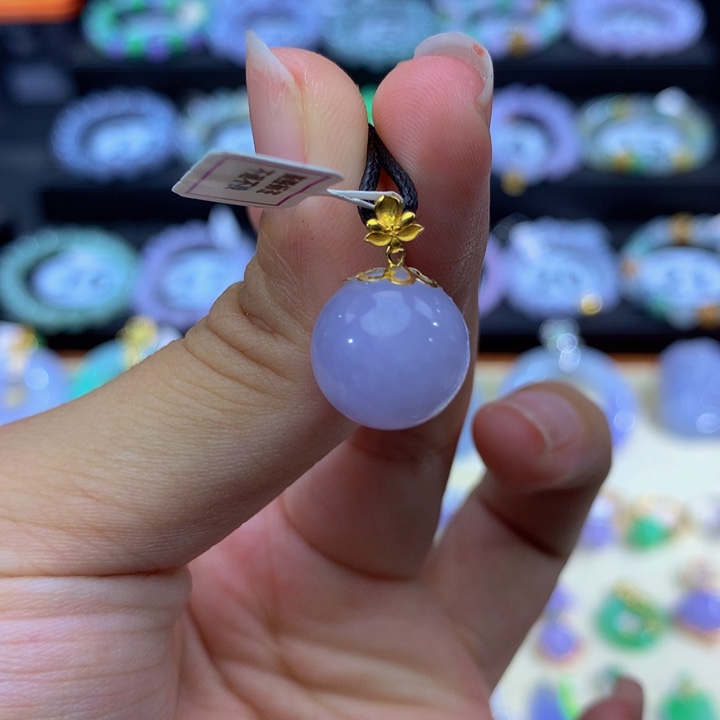 ω***球翡翠18K金镶嵌手链翡翠