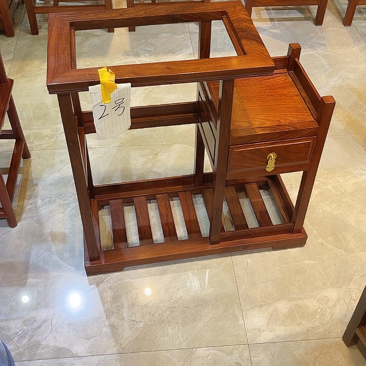 用***1花梨木类书柜刺猬紫檀烧水架66x30x65