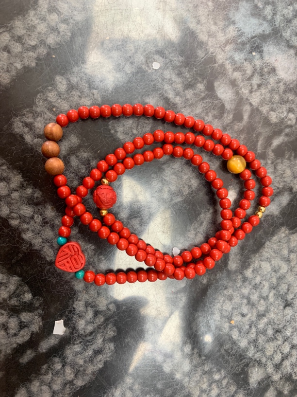 含辰砂工艺品【王姨专属】朱砂多圈手串 约4mm
