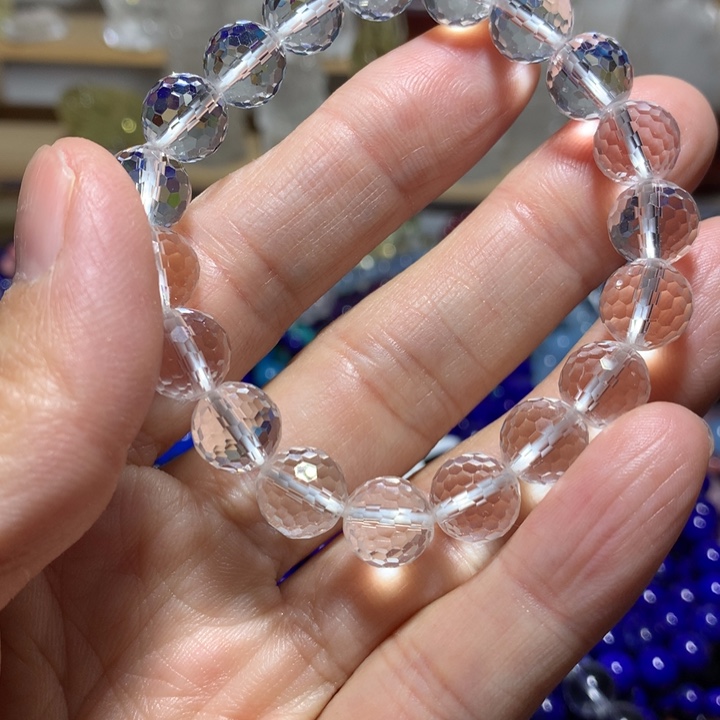 水晶未镶嵌手链10mm刻面手串