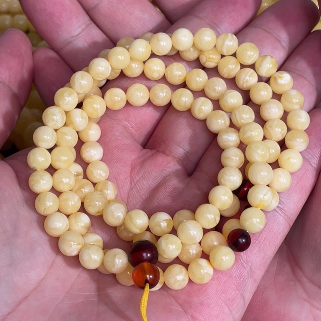 未镶嵌蜜蜡裸石蜜蜡佛珠6.8mm