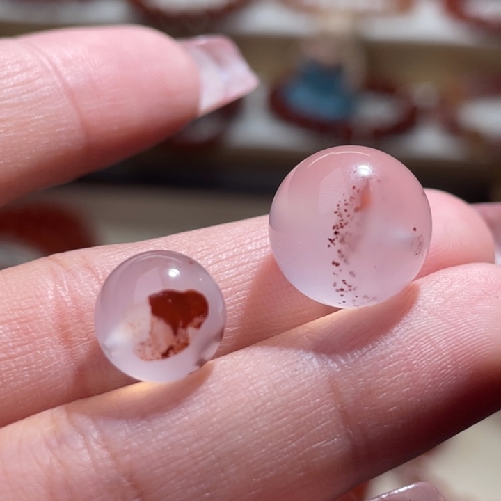 南红玛瑙冰飘单珠 10、13+未镶嵌