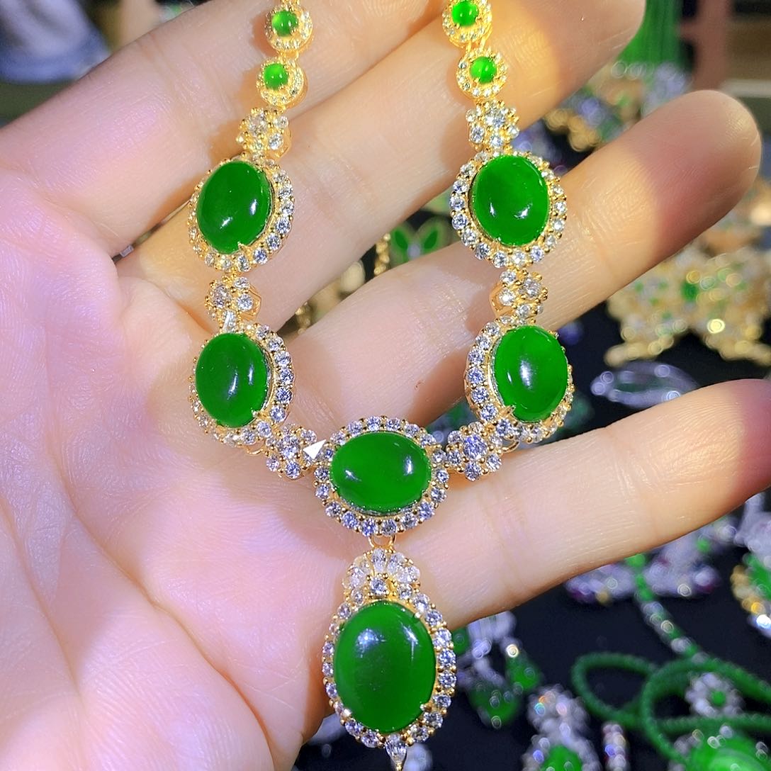 吊坠(不含链)银S925镶嵌翡翠