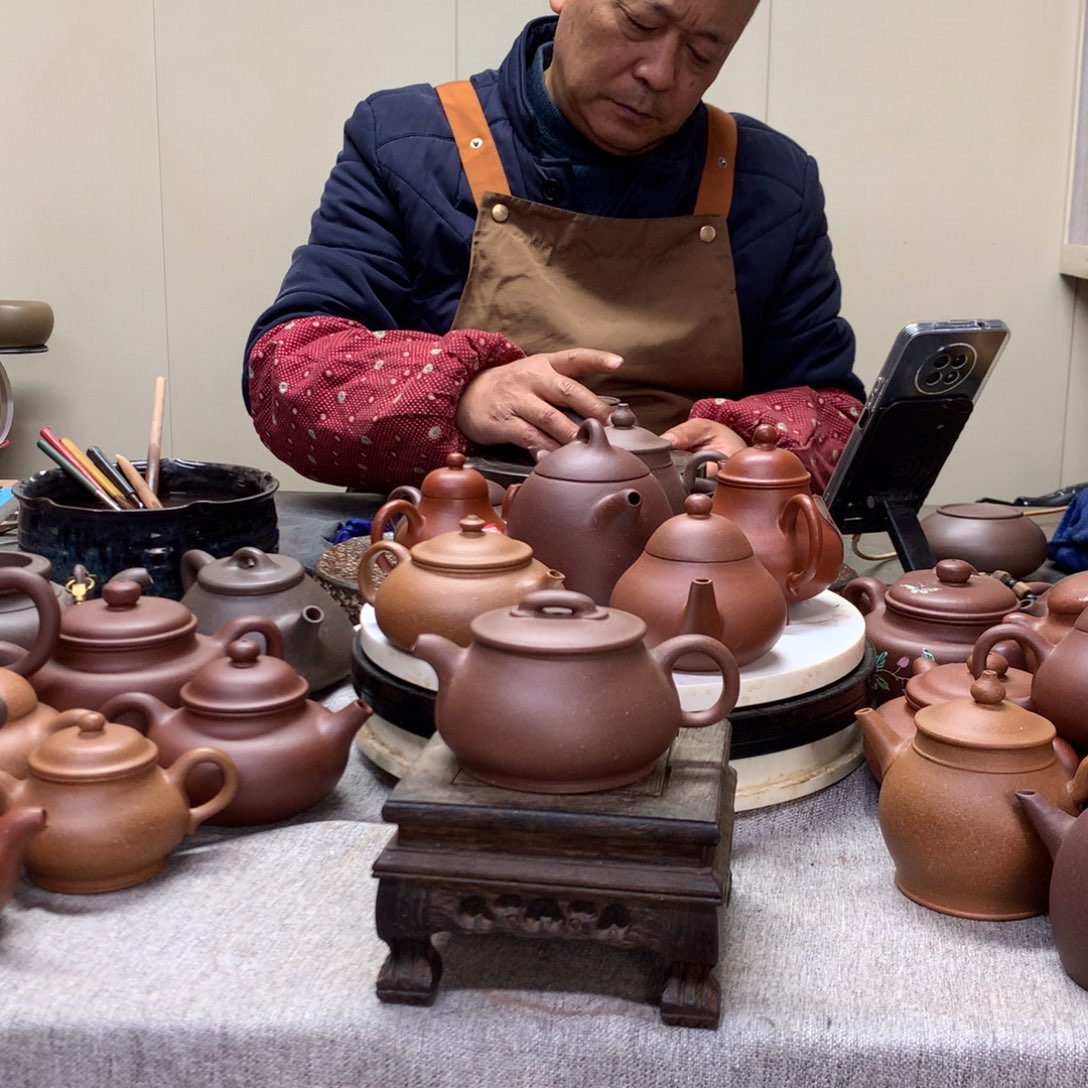 紫泥茶壶儒相150 C半手工制作