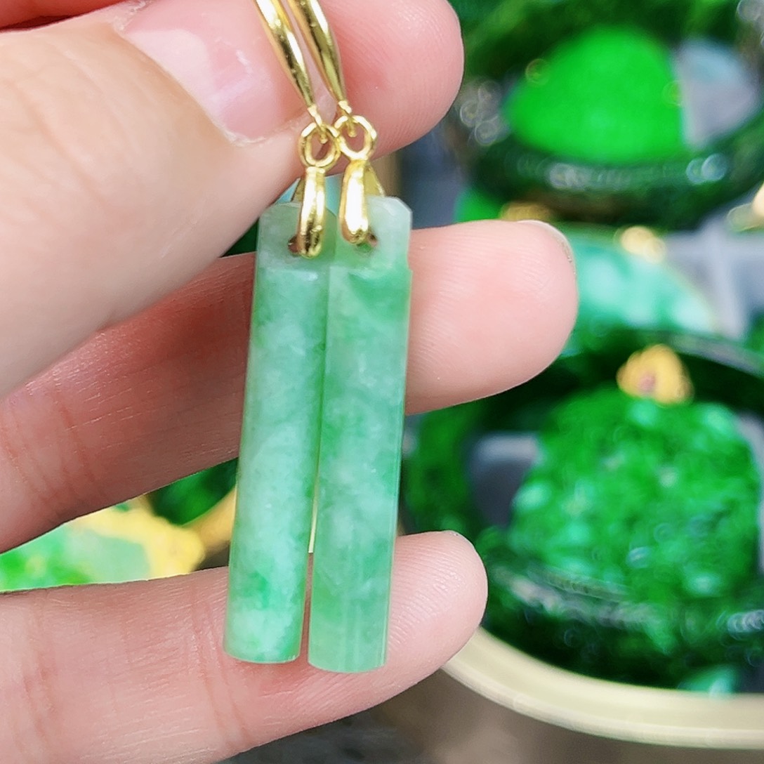 翡翠颈饰银S925镶嵌耳饰