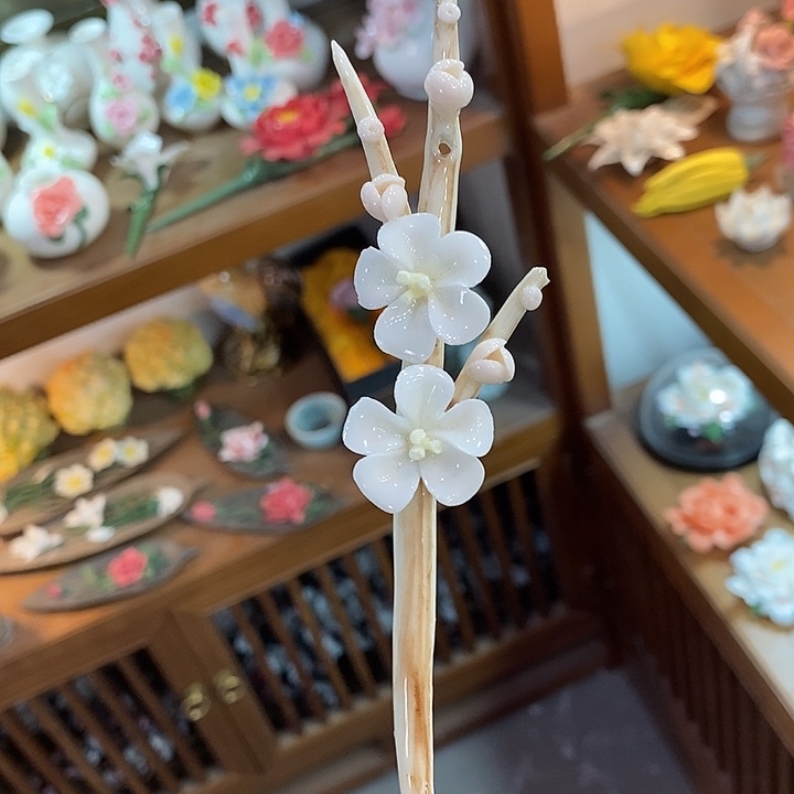 瓷片纯手工陶瓷花摆件1