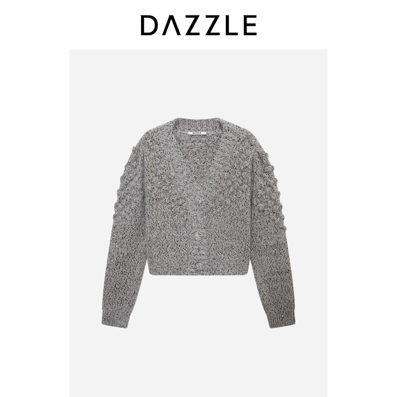 DAZZLE地素毛衣针织豆豆开衫2E4E