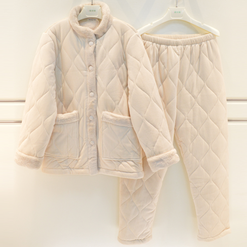 彩色品牌睡衣女士秋冬夹棉家居服8382130