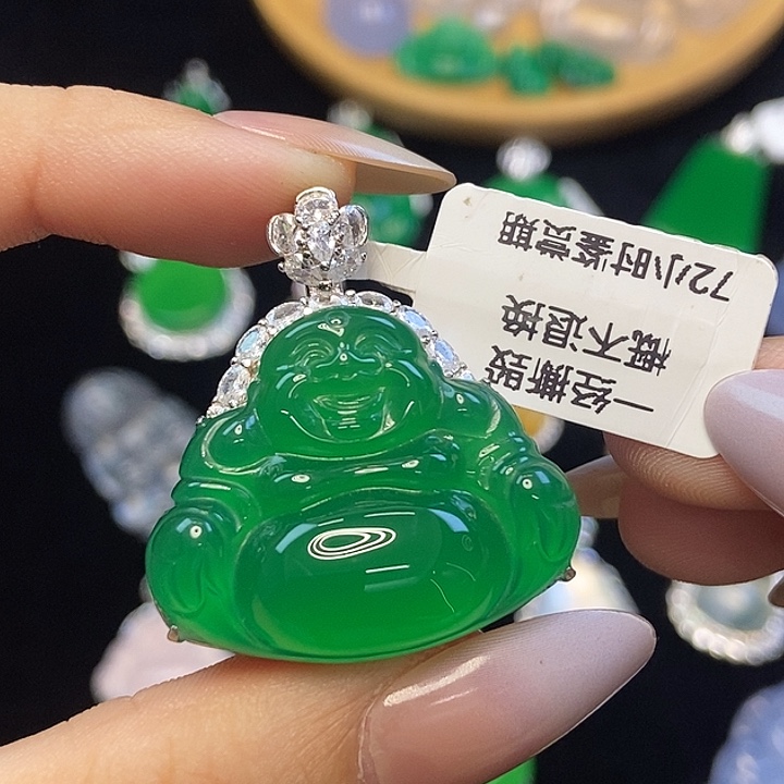 玛瑙/玉髓银S925镶嵌颈饰佛公