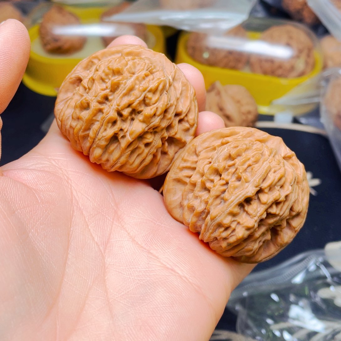 吊坠文玩核桃楼子一对