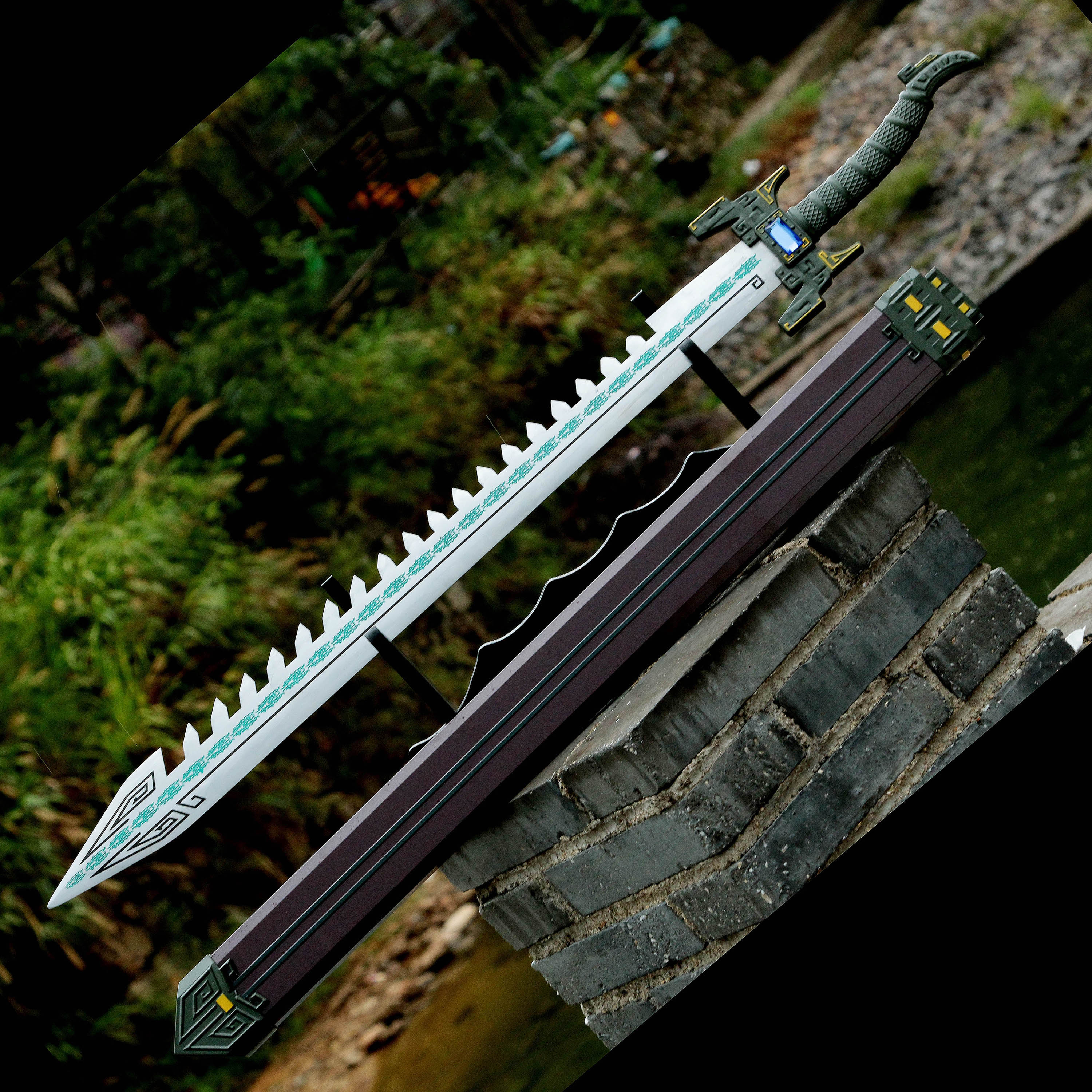 鲨齿剑国漫秦时明月锌合金高锰钢一体收藏摆件未开刃