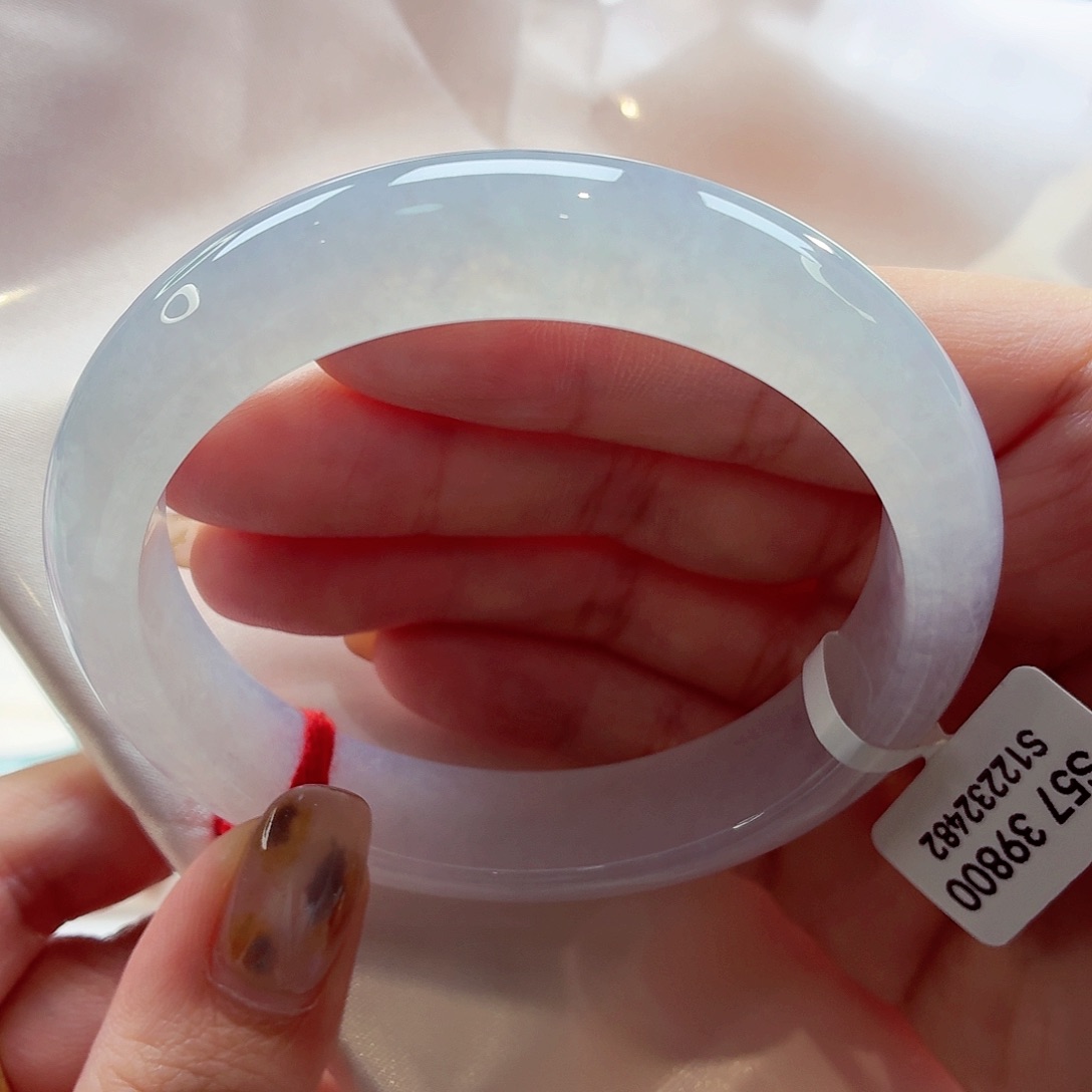 翡翠未镶嵌手镯22（18号）有棉纹