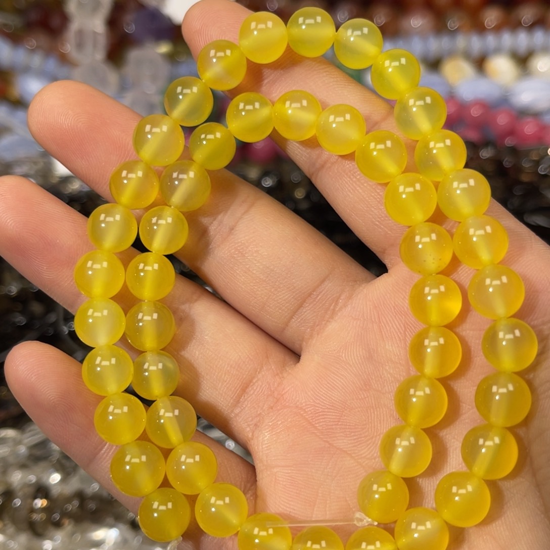 玛瑙/玉髓散珠黄玛瑙卡8