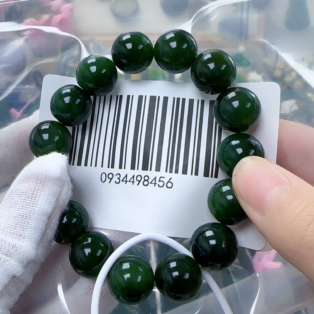 和田玉（碧玉）串珠未镶嵌鑫*