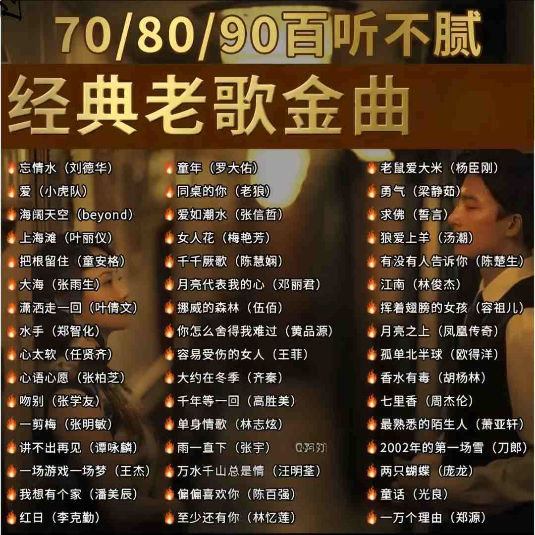 经典老歌70/80/90首首老歌 怀旧歌曲 流行金曲无损音乐车载u盘 