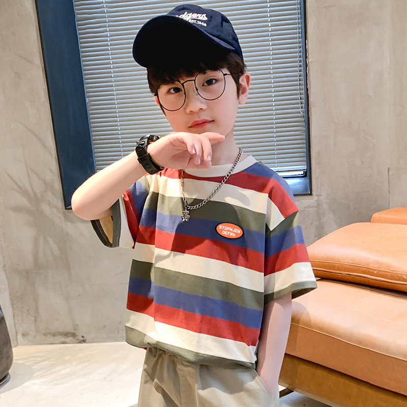 【100%纯棉】儿童T恤短袖2025年夏季新款中大童男童夏款男孩半袖潮T
