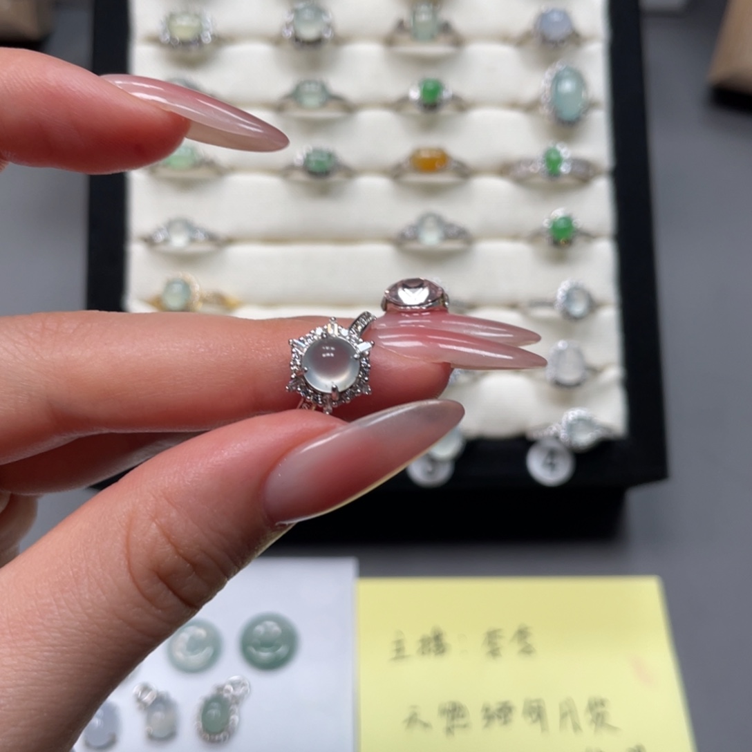 翡翠银S925镶嵌戒指777500