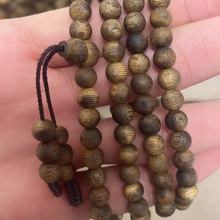 沉香手串九分沉06圆珠多圈