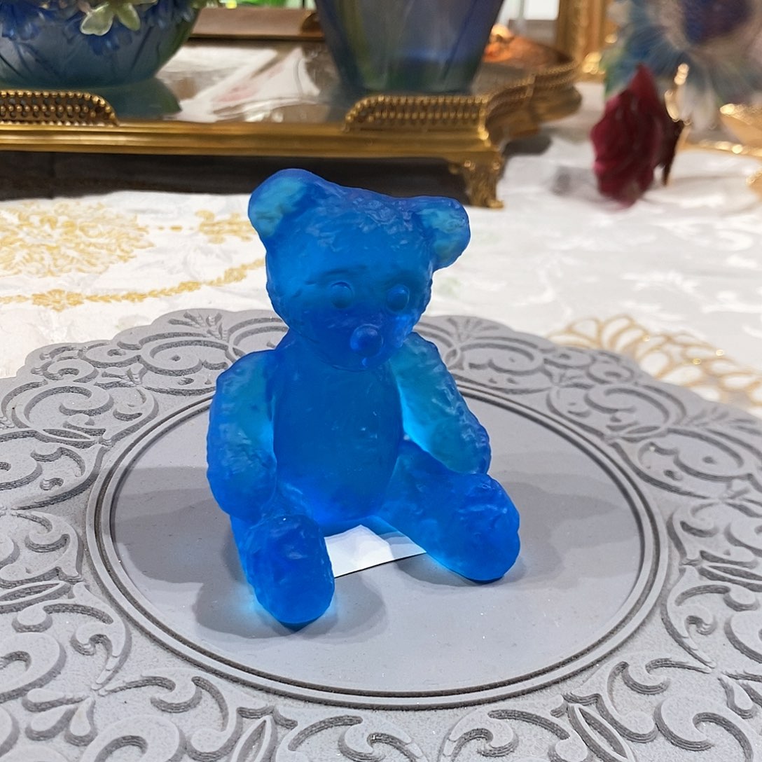 摆件QAA199脱蜡水晶小熊摆件
