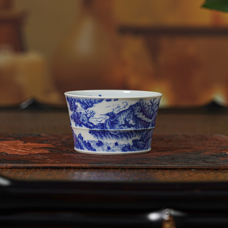 【墨舍柴窑】赤壁竹节杯 景德镇茶杯（moshe1172）