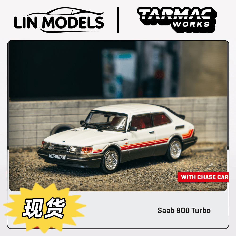 TARMAC WORKS 1:64 萨博 Saab 900 Turbo White 汽车模型