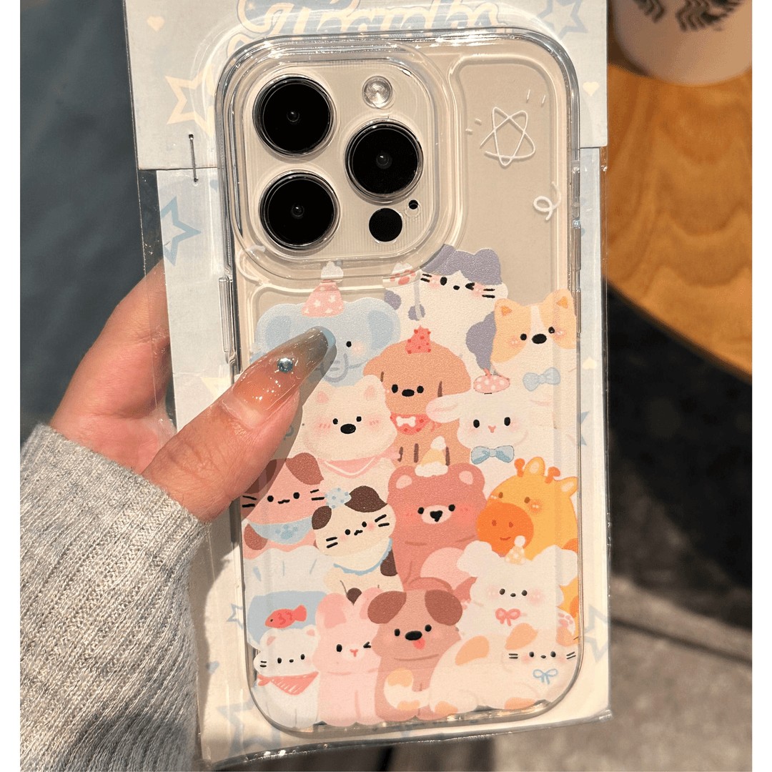 卡通动物集合适用iPhone15/14/13手机壳12promax软16女xs苹果11xr