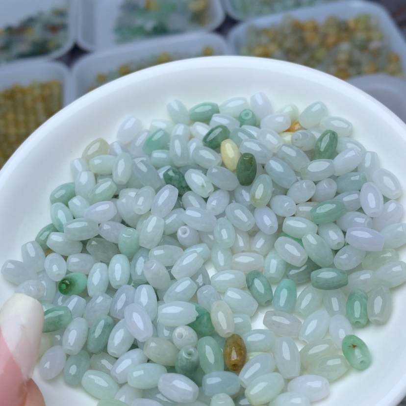 【闪购商品】翡翠手链未镶嵌卡4.6*7.4米珠100个