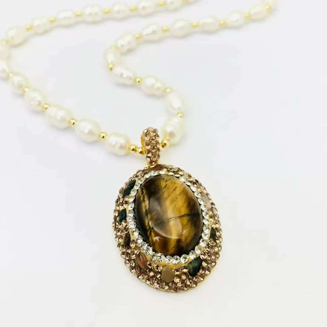 天然淡水珍珠中古风巴洛克法式女王轻奢吊坠项链