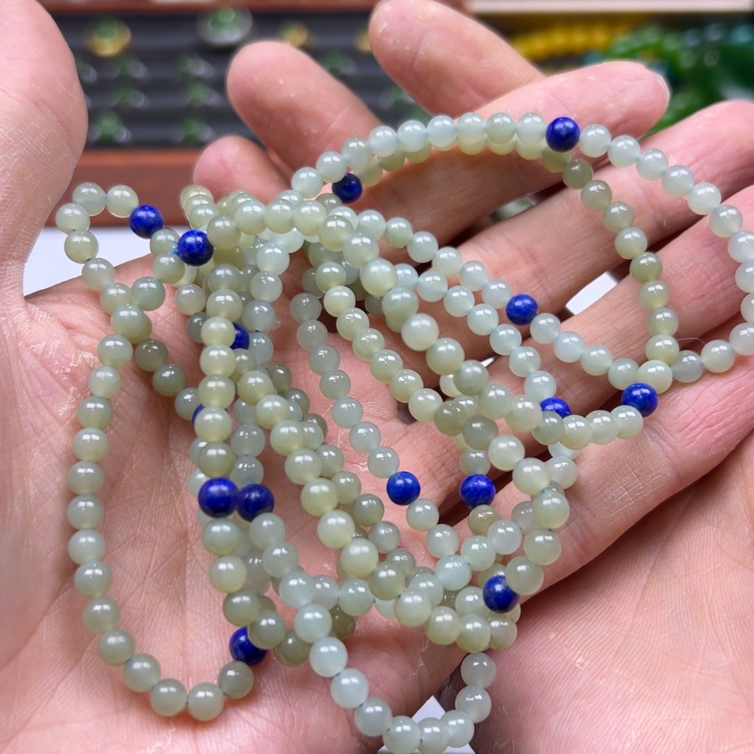 和田玉手链未镶嵌且末料三圈多样性拍一发一