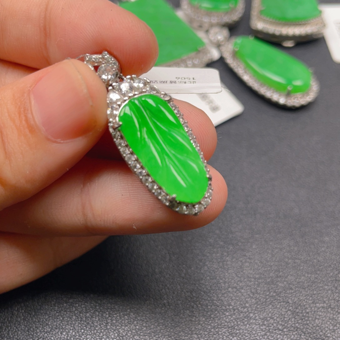 翡翠银S925镶嵌吊坠(不含链)