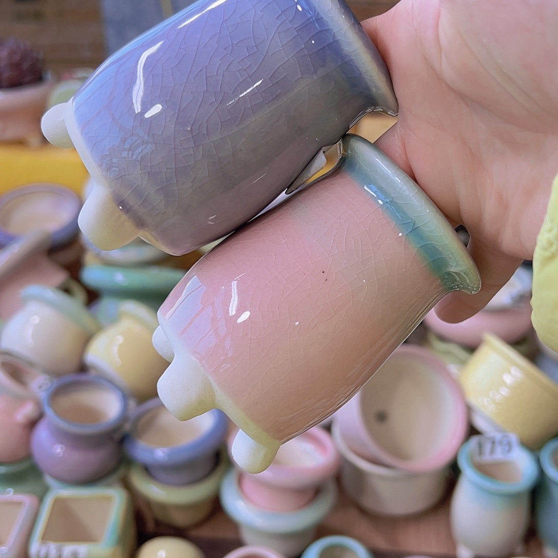 红陶陶瓷花盆当场12包邮