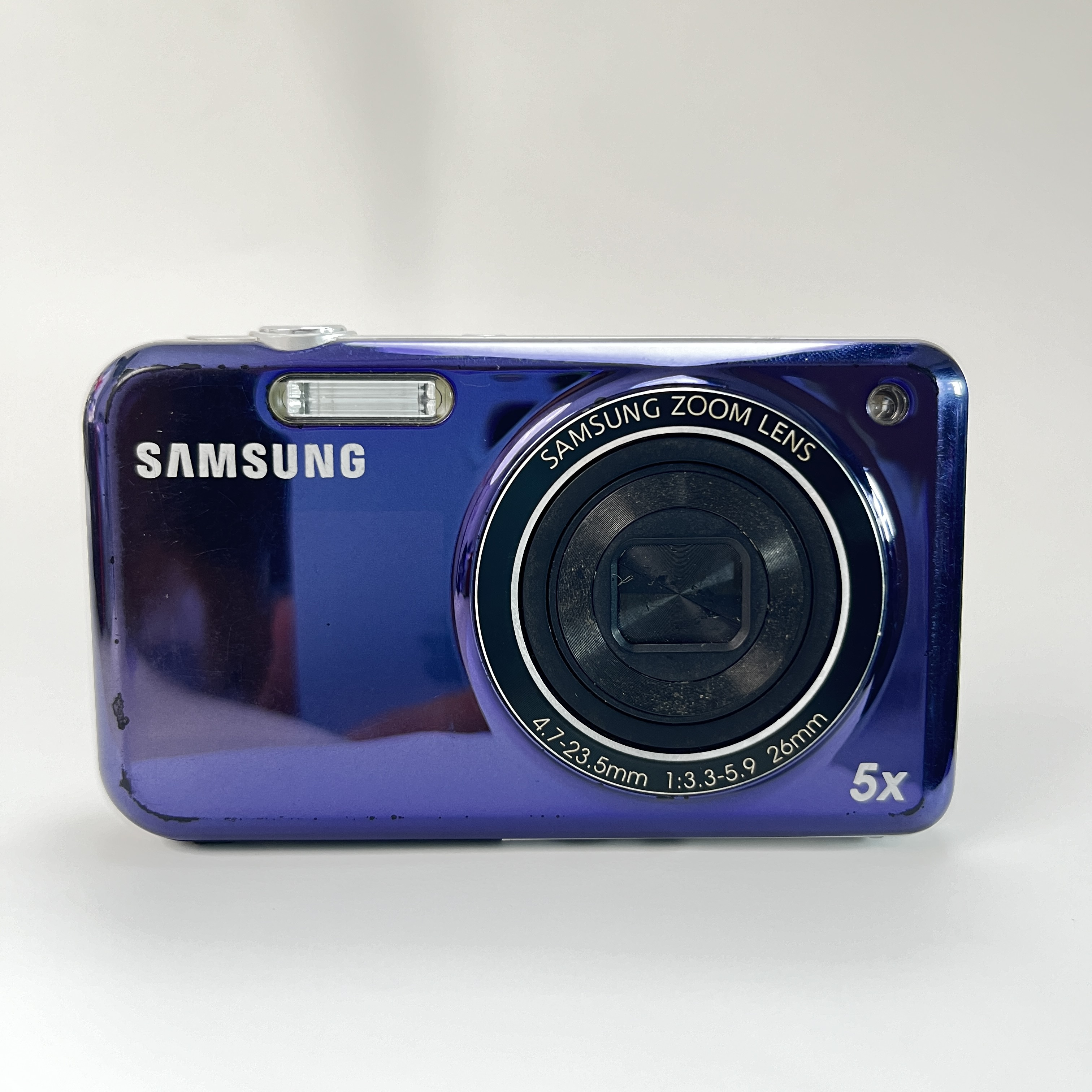 95新 Samsung/三星 pl120紫色可自拍1420万像素五倍变焦数码相机