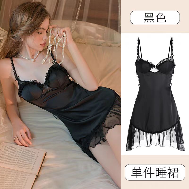 小七推荐蕾丝显瘦性感春夏法式薄款纯欲风冰雪丝睡裙