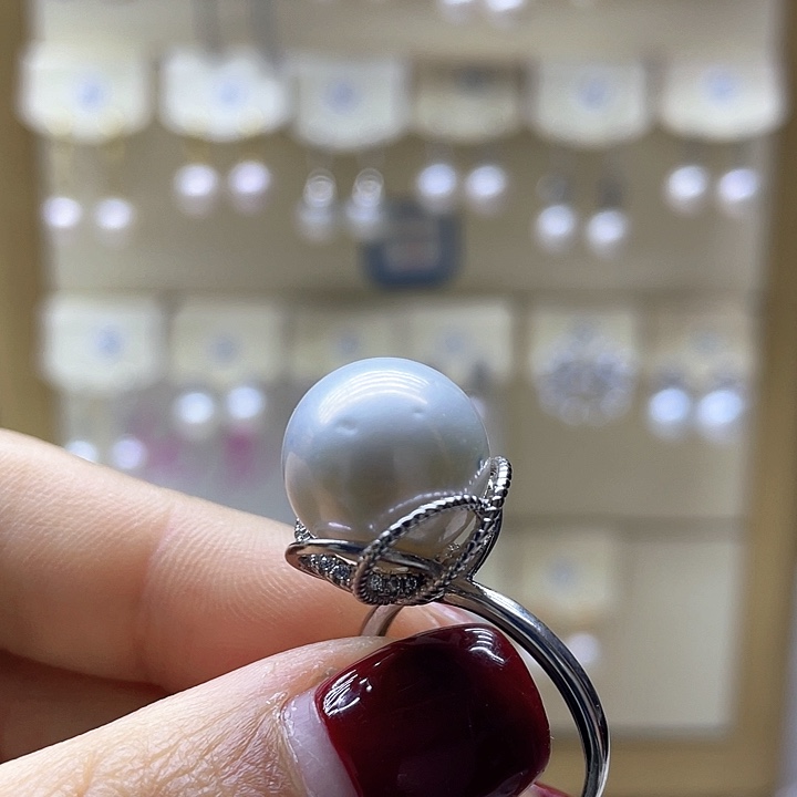 淡水珍珠戒指银S925镶嵌
