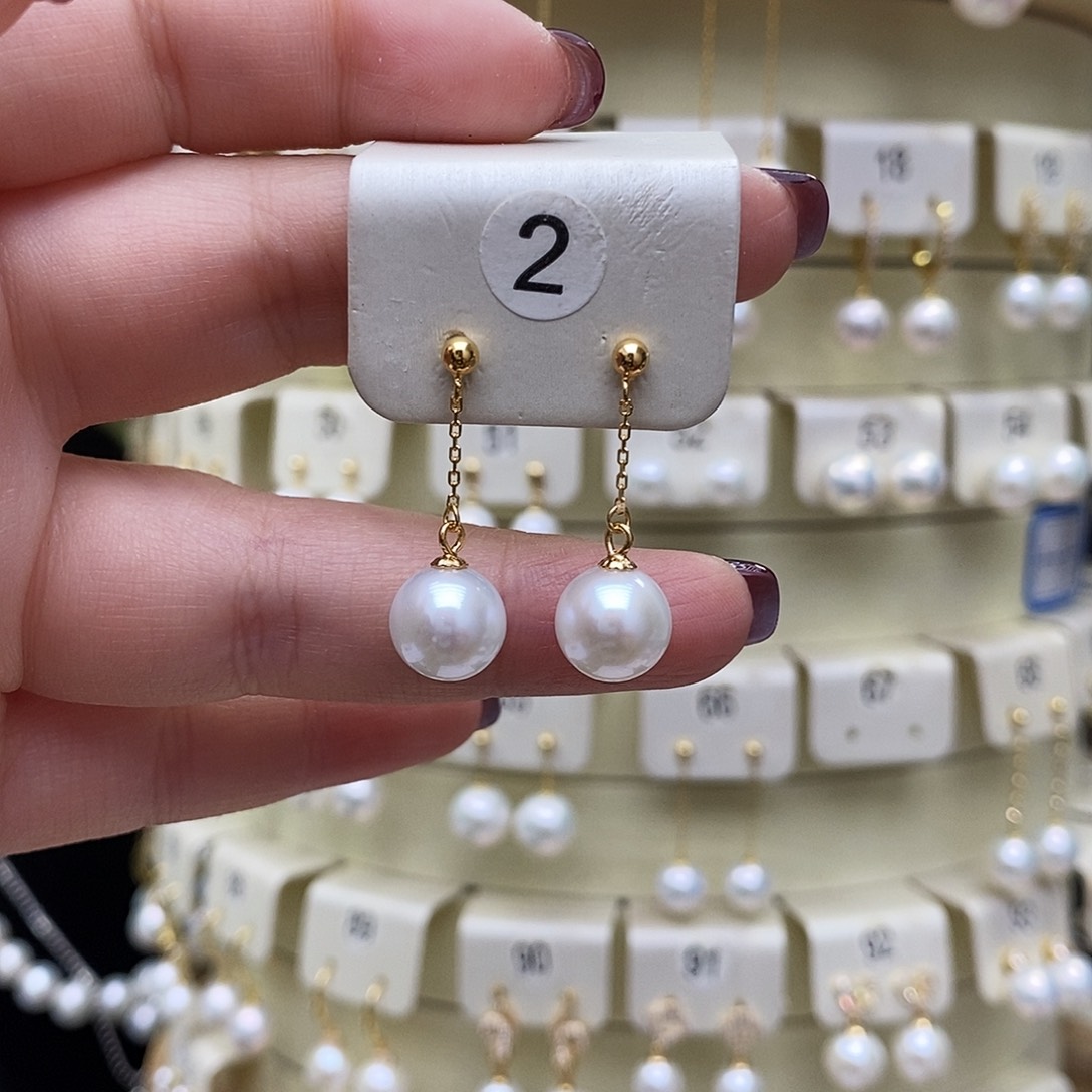 淡水珍珠耳饰银S925镶嵌