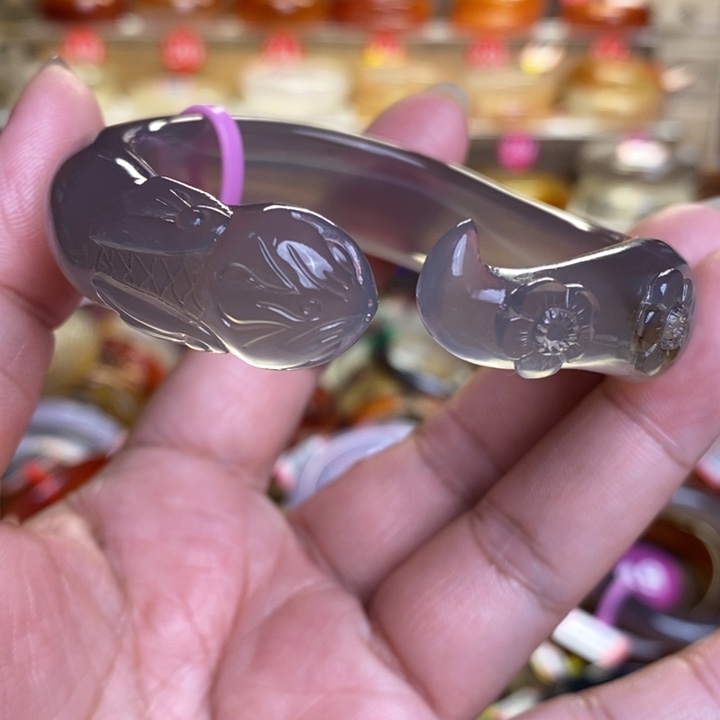 玛瑙/玉髓手镯未镶嵌༺****