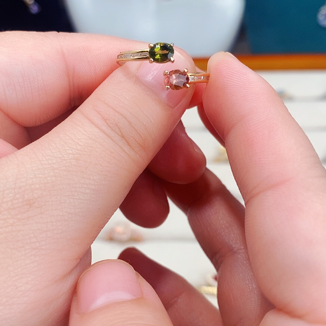 碧玺戒指银S925镶嵌58869