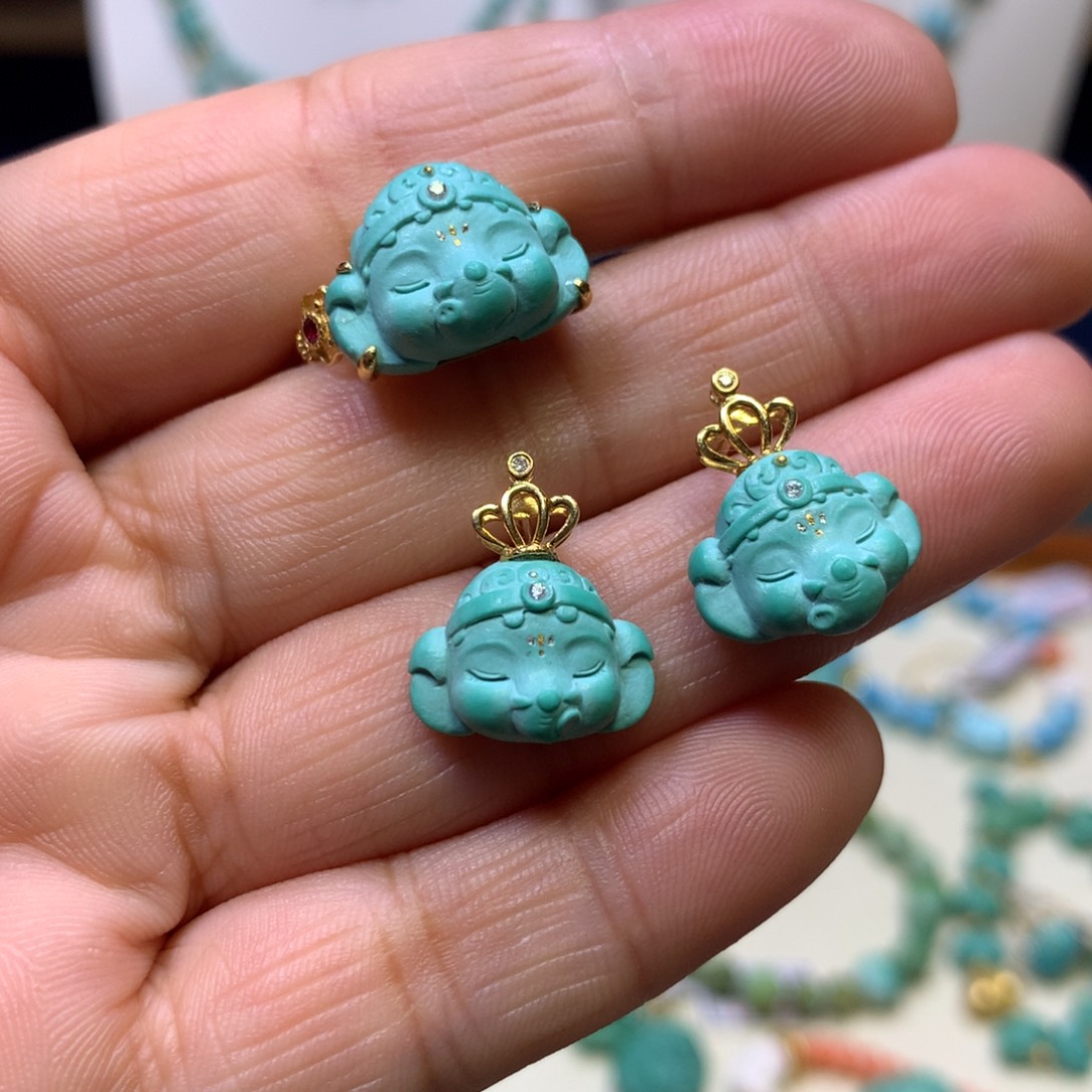 绿松石18K金镶嵌套装