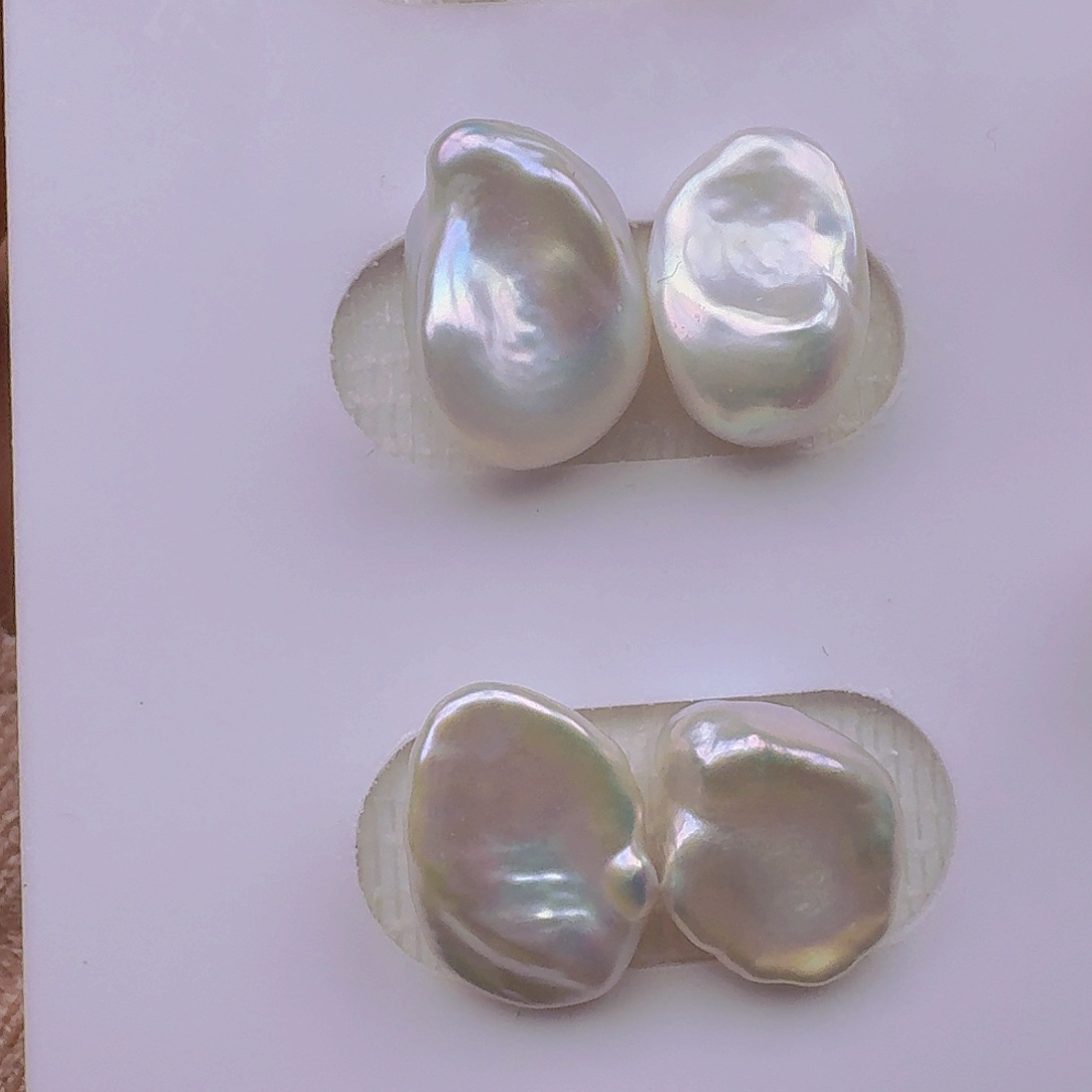 银S925镶嵌淡水珍珠耳饰