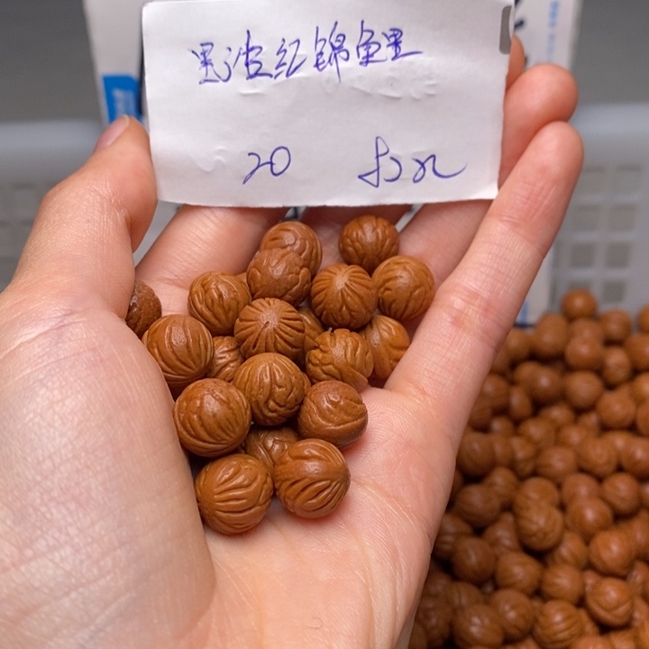 桃核手串11mm左右野生红锦鲤20颗（打孔）