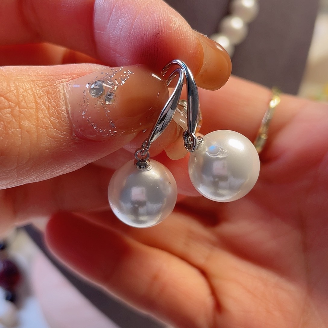 水晶耳坠银S925镶嵌耳坠