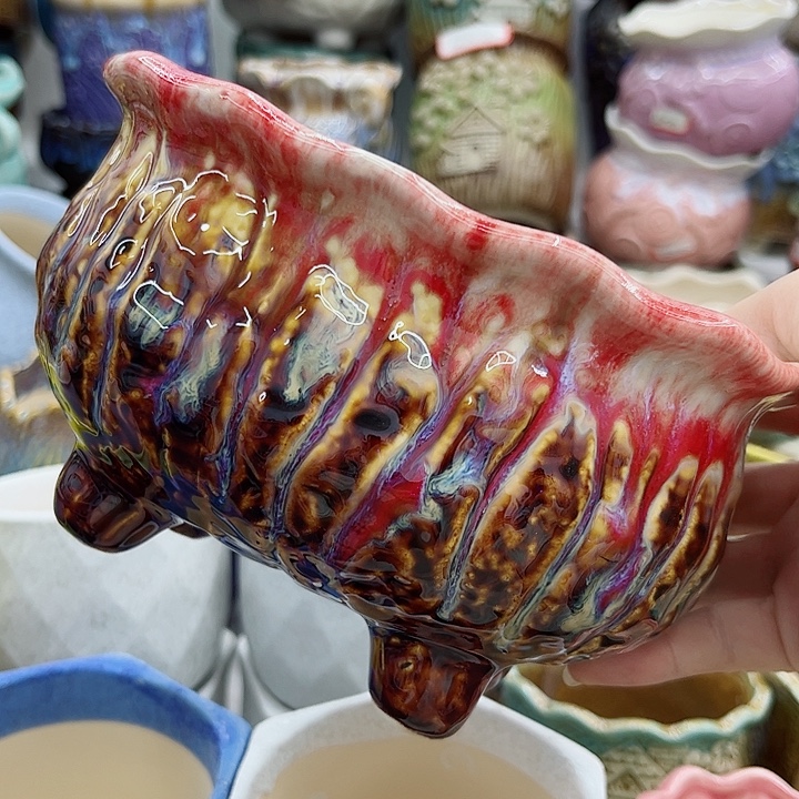 多肉绿植陶瓷花盆9.9包邮，有孔