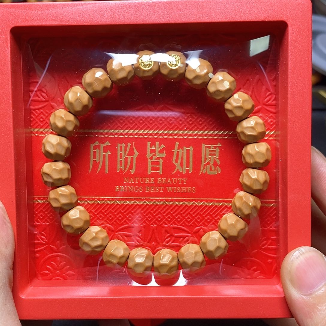 猴头核桃手串双18k金标黑金无相尺寸10左右全品48号