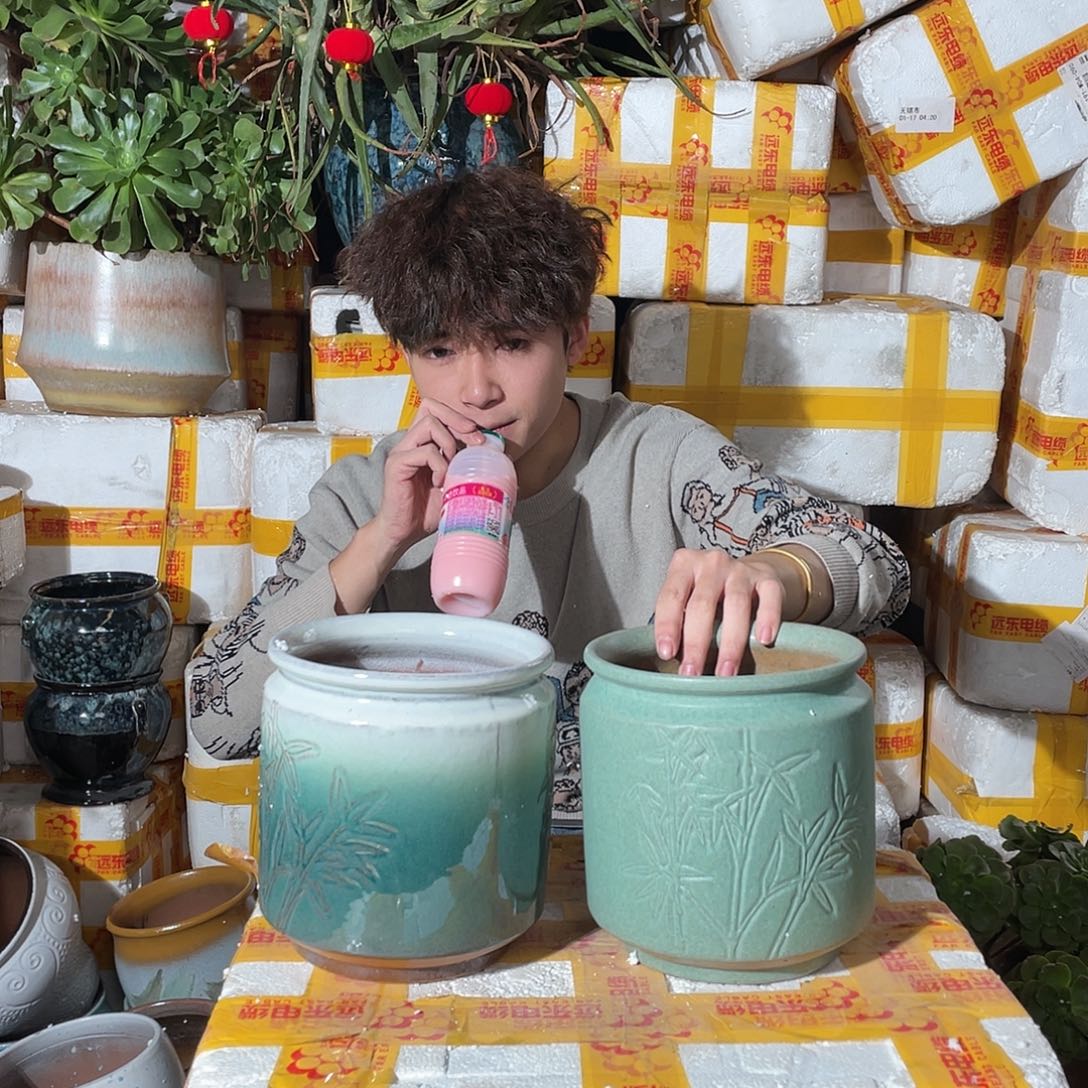 无铅玻璃宜兴紫砂花盆