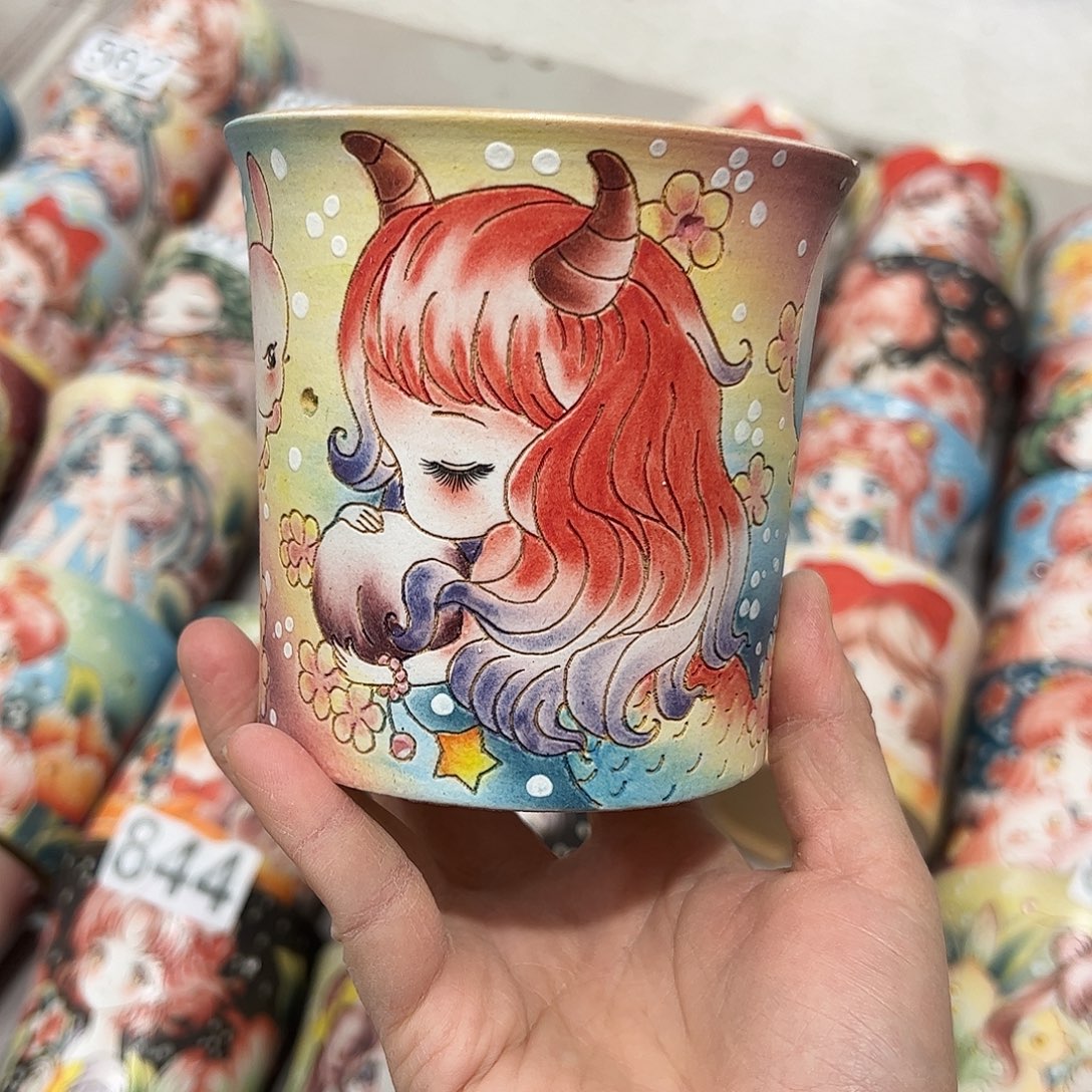 ༺***༻景德镇炫彩手绘陶瓷花盆