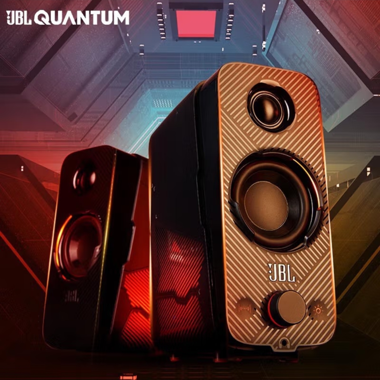 99新 JBL Quantum duo蓝牙游戏音箱对箱电脑音响电竞台式2.0音响 