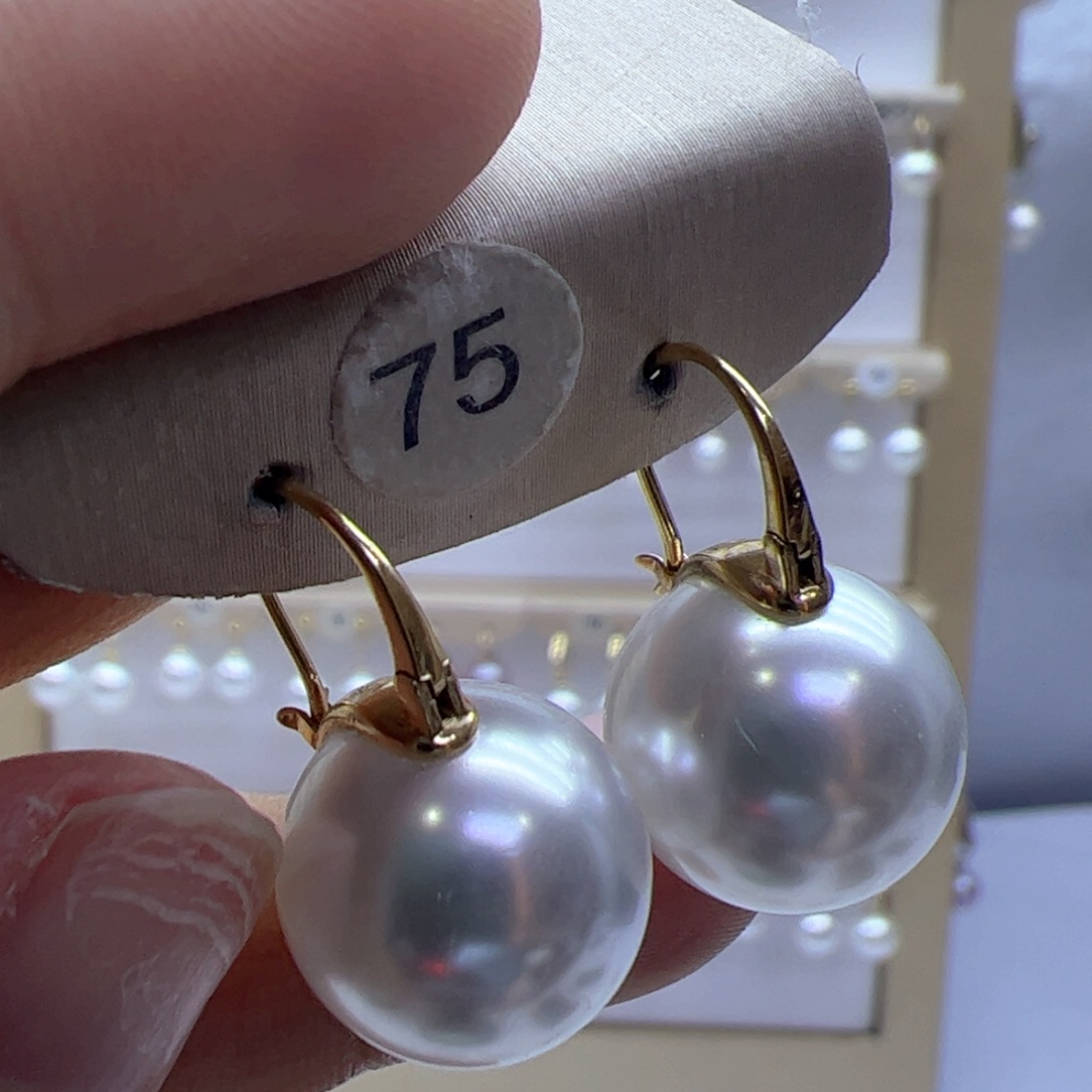 淡水珍珠耳饰18K金镶嵌