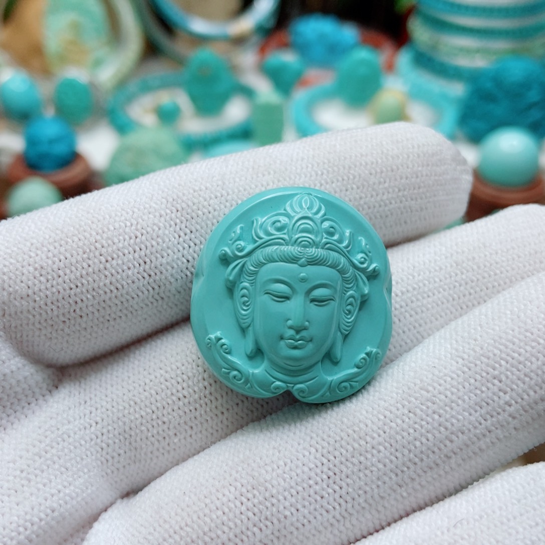 绿松石未镶嵌观音