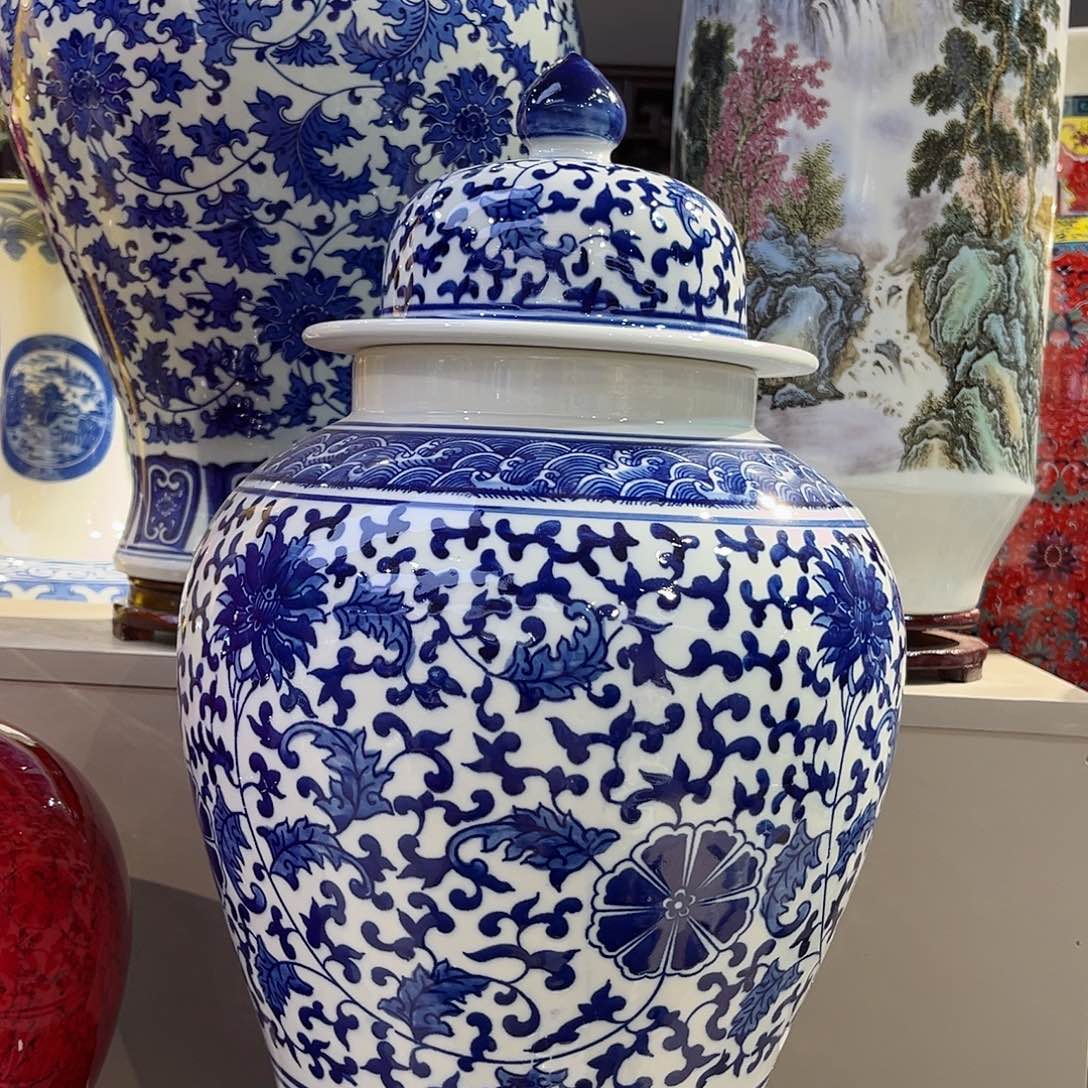 陶景德镇陶瓷47公分将军罐2个